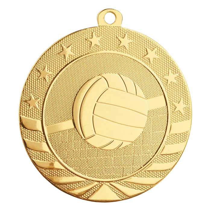 Volleyball Starbrite Medal-Gold, 2 3/4"