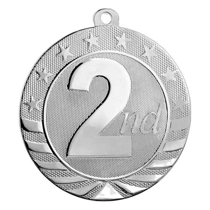 2nd Place Starbrite Medal (Silver only), 2 3/4"