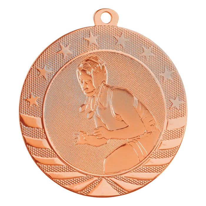 Female Wrestling Starbrite Medal-Bronze, 2 3/4"