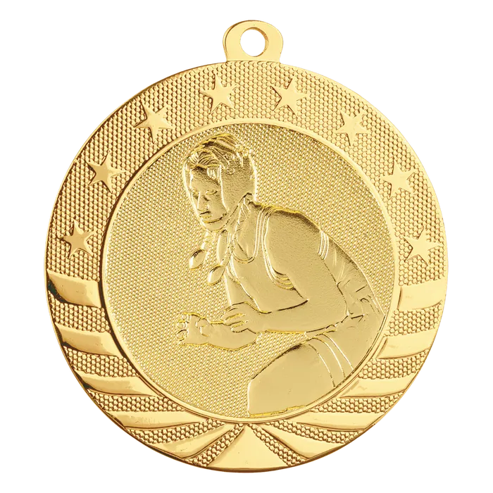 Female Wrestling Starbrite Medal-Gold, 2 3/4"