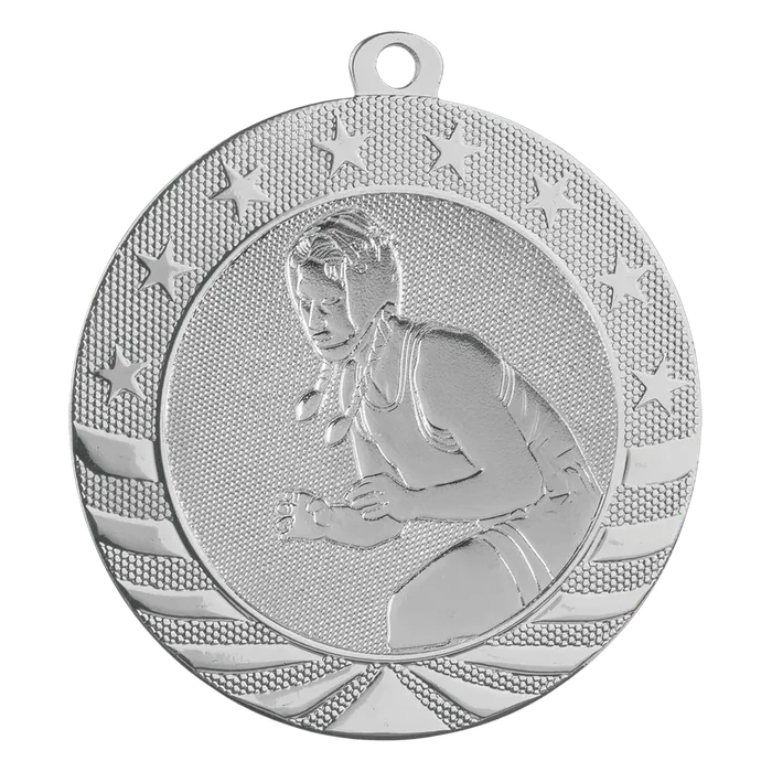 Female Wrestling Starbrite Medal-Silver, 2 3/4"
