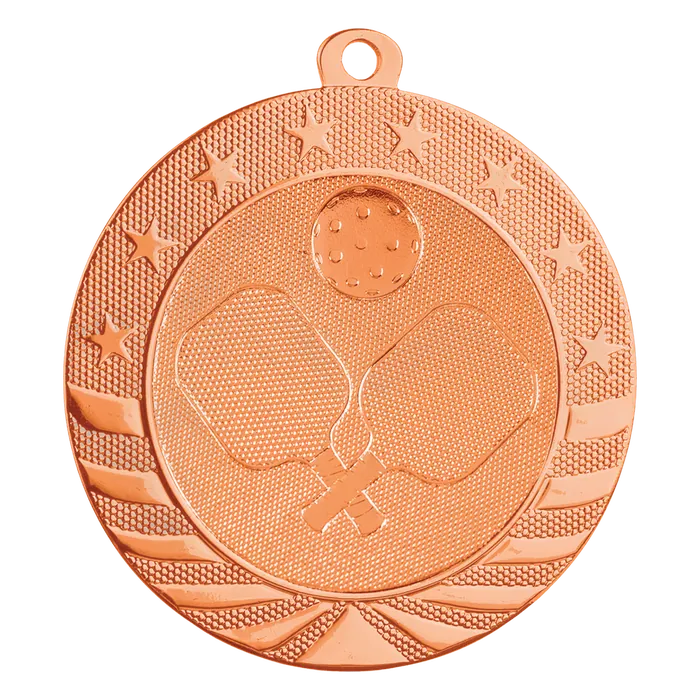 Pickleball Starbright Medal-Bronze, 2 3/4"