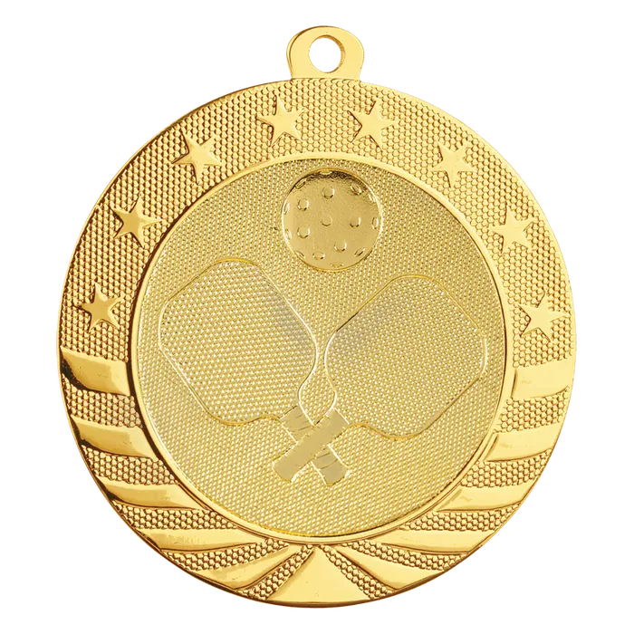 Pickleball Starbright Medal-Gold, 2 3/4"