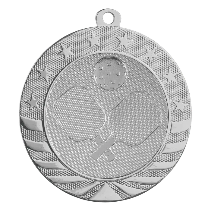 Pickleball Starbright Medal-Silver, 2 3/4"
