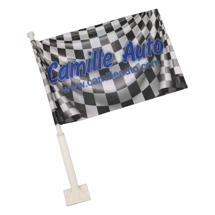 2-Sided Car Flag with Pole