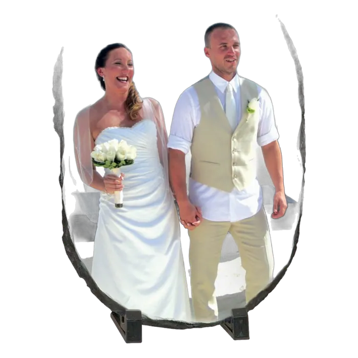 Gloss Oval Stone with Stands, 7 1/2" x 11"