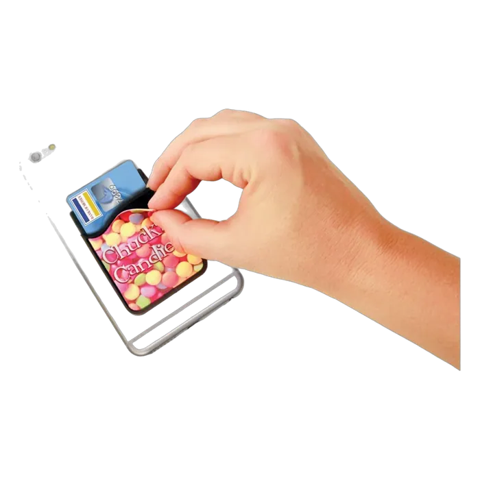 2-in-1 Black Silicone Phone Wallet with Removable Cleaning Insert