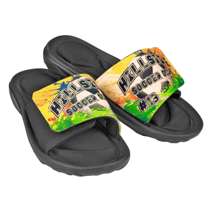 XL Slide-On Sandal with Memory Foam and Adjustable Strap