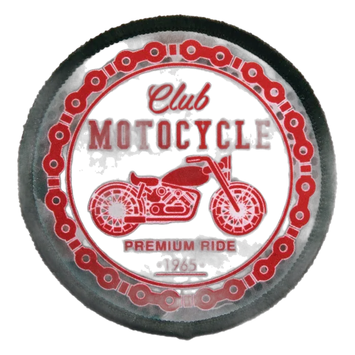 Round Patch with Black Stitched Border