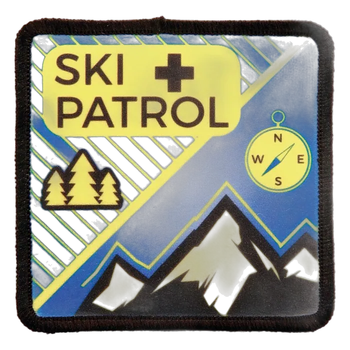 Square Patch with Black Stitched Border