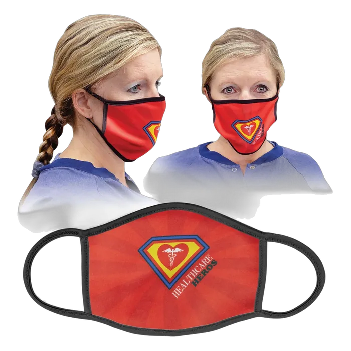 3-Ply White with Black Trim Adult Face Mask