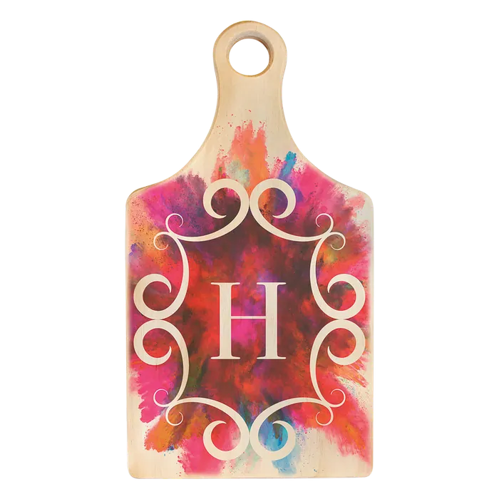 Full Color Paddle Shaped Wood Cutting Board
