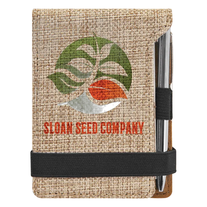 Sublimatable Burlap Mini Notepad with Pen