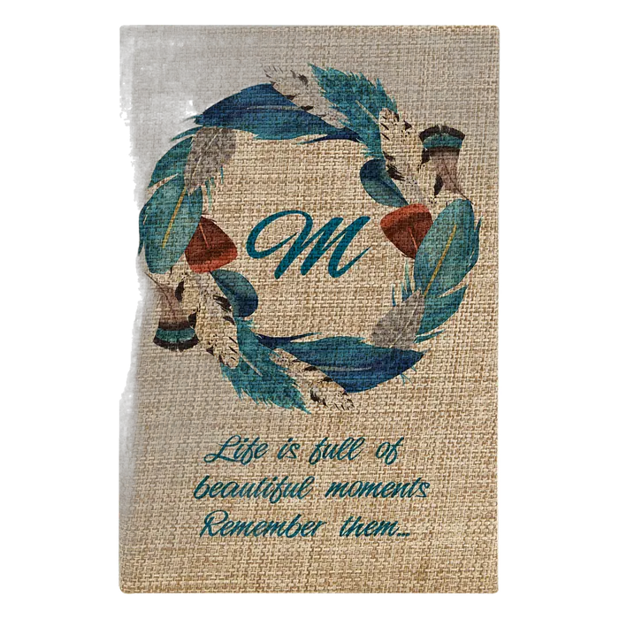 Small Full Color Burlap Journal with White Lined Paper