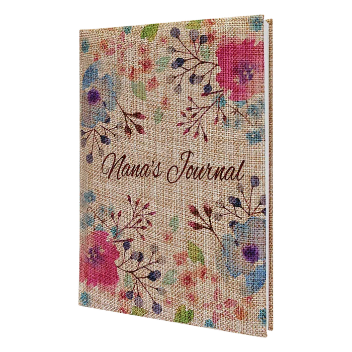 Large Full Color Burlap Journal with White Lined Paper