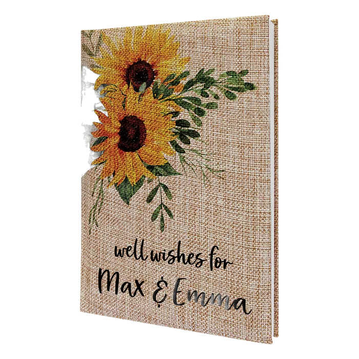 Large Full Color Burlap Sketch Book with White Unlined Paper, 7" x 9 3/4"