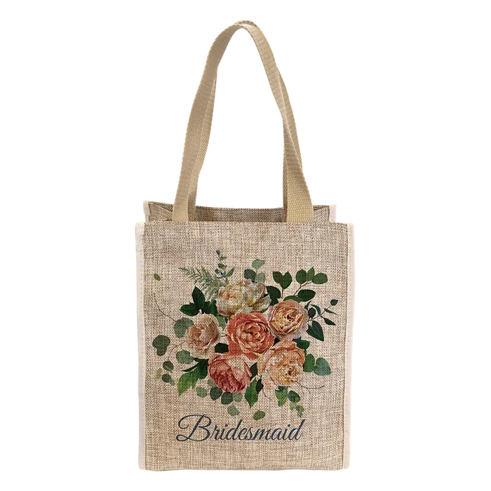 Burlap Sublimatable Gift Bag with 5" Gusset