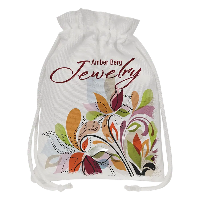 White Canvas Drawstring Bag