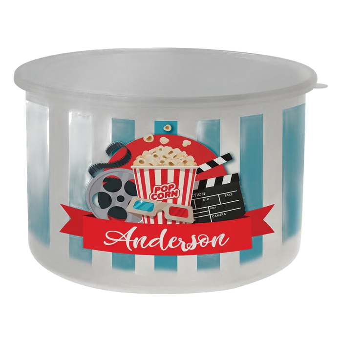 Tall 57 oz. Full Color Enamel Bowl with Flexible Plastic Lid