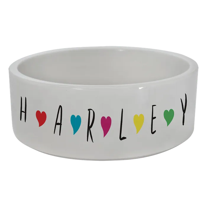 Small Full Color Ceramic Pet Bowl