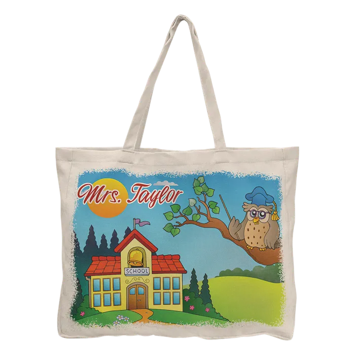 Linen Full Color Tote Bag with 4" Gusset