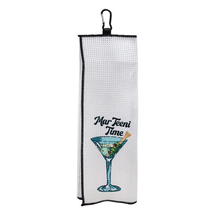 White Trifold Full Color Golf Towel
