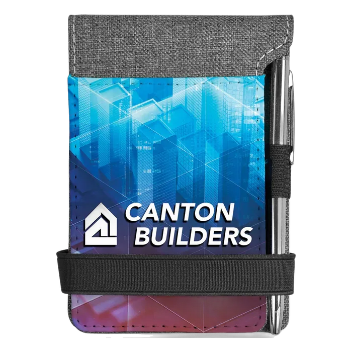 Gray Canvas Pad & Pen Set with Smooth Fabric Front