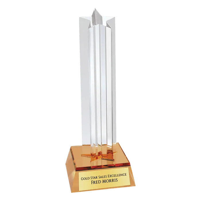 Medium Gold Star Column Acrylic