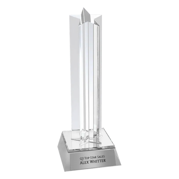 Medium Silver Star Column Acrylic