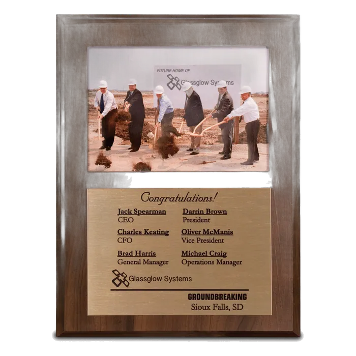 10 1/2" x 13" Cherry Finish Plaque with 8" x 10" Slide-In Photo Frame
