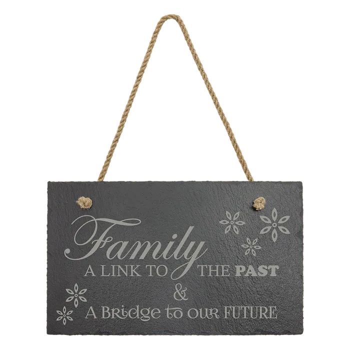11 3/4" x 7" Rectangle Slate Decor with Hanger String