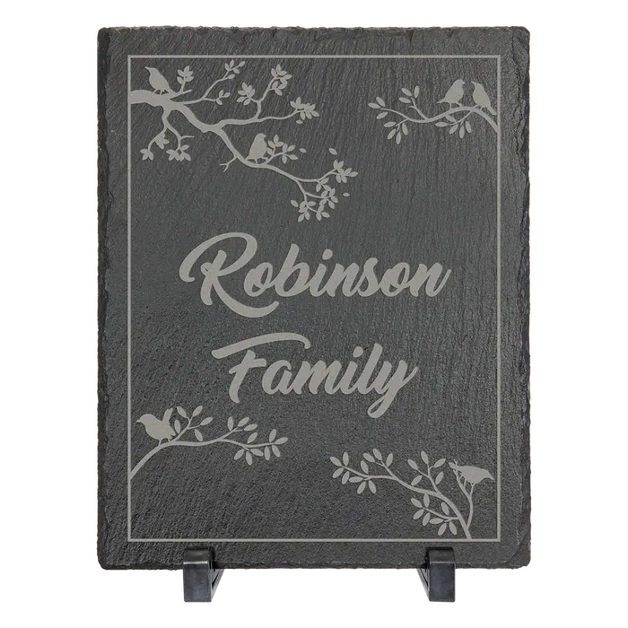 7" x 9" Rectangle Slate Decor with Plastic Feet, Style SLT042