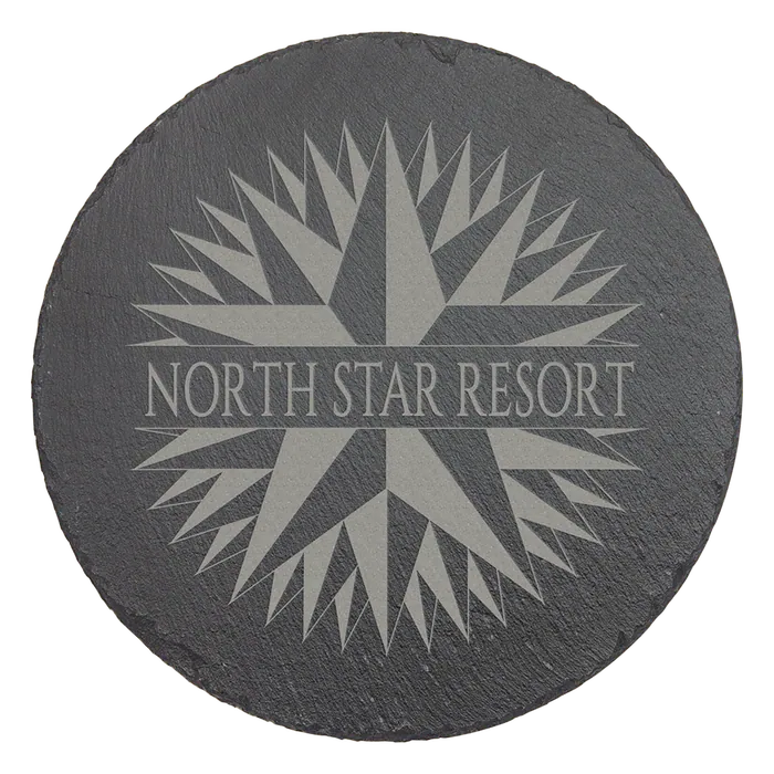 9 3/4" Round Slate Decor with Foam Pads
