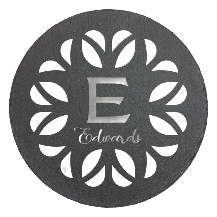 11 3/4" Round Slate Decor with Foam Pads