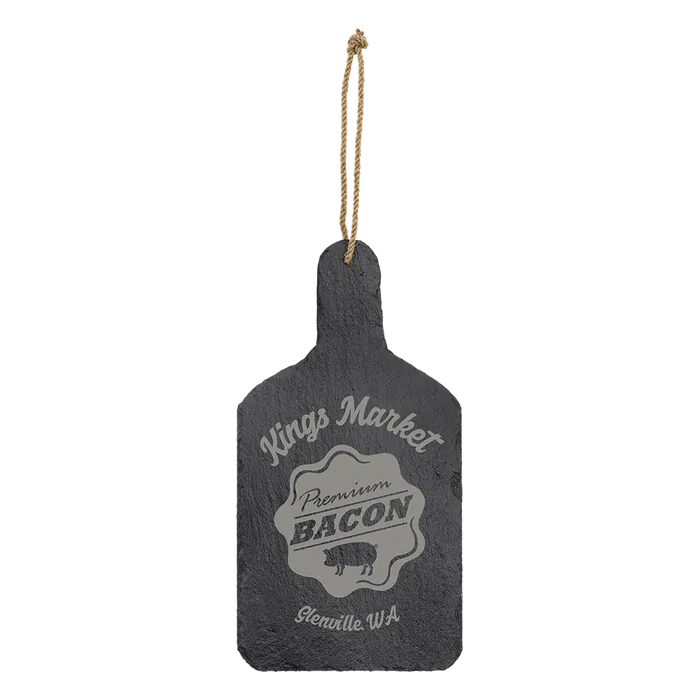 7" x 13 1/2" Paddle Shaped Slate Cutting Board with Hanger String