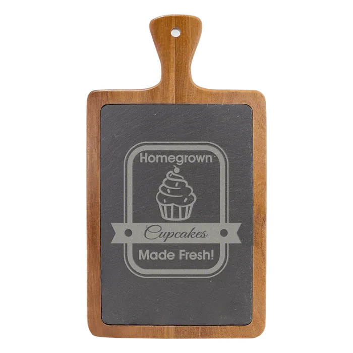 Acacia Wood/Slate Cutting Board, 7" x 13 1/4"
