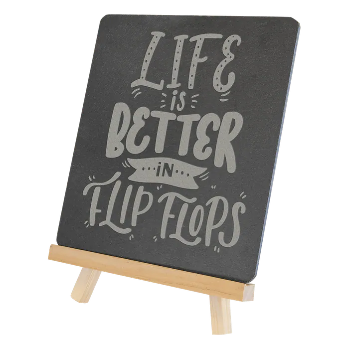 6 3/4" x 7 3/4" Wood/Slate Easel