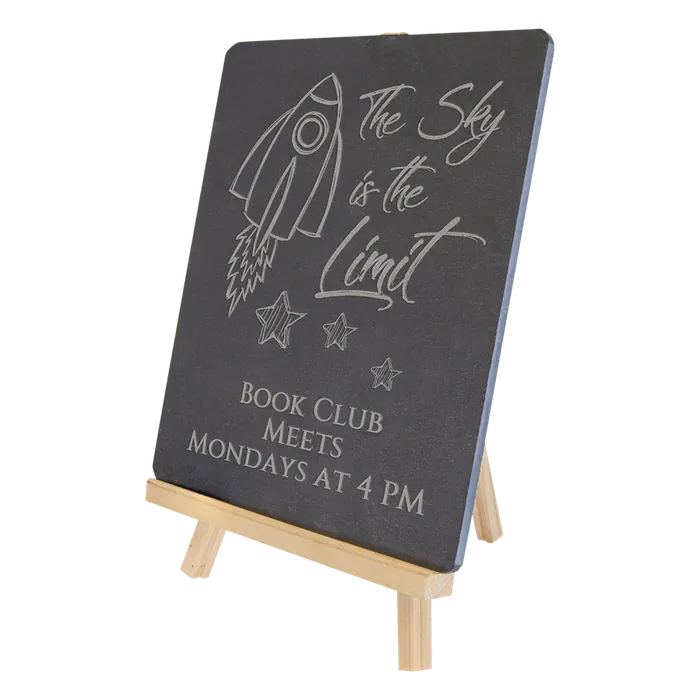 8 1/4" x 9 1/2" Wood/Slate Easel