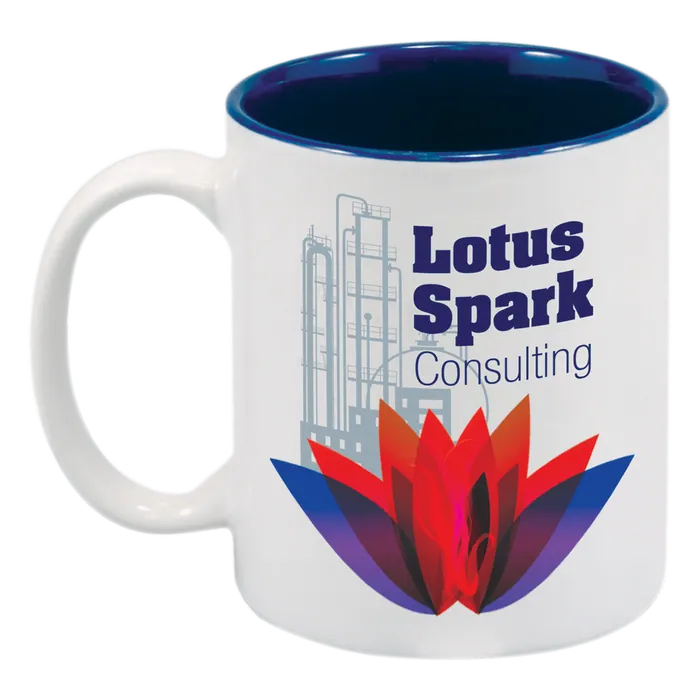 White/Blue 11 oz. Ceramic Mug