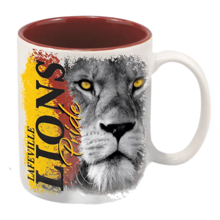 White/Maroon 11 oz. Ceramic Mug