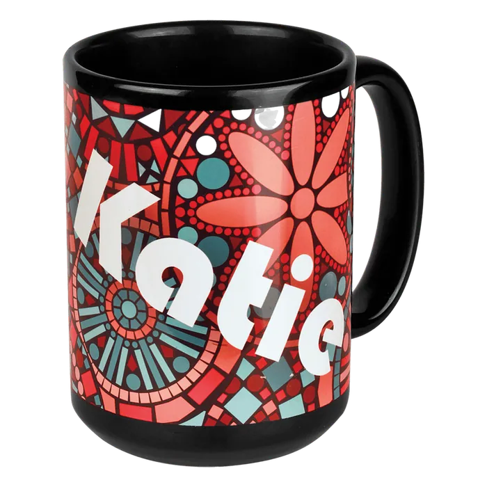 Black/White Banner 15 oz. Ceramic Mug