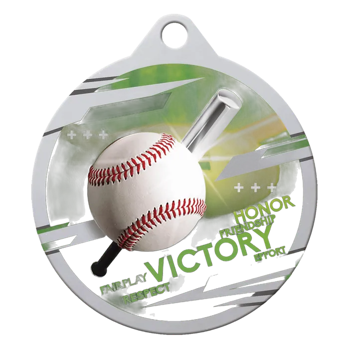 Baseball Inspire Medal - Silver, 2"