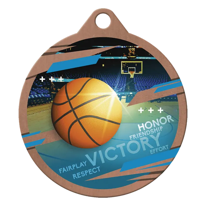 Basketball Inspire Medal - Bronze, 2"