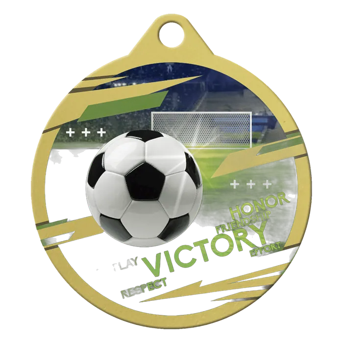 Soccer Inspire Medal - Gold, 2"