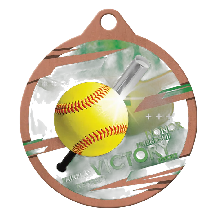 Softball Inspire Medal - Bronze, 2"