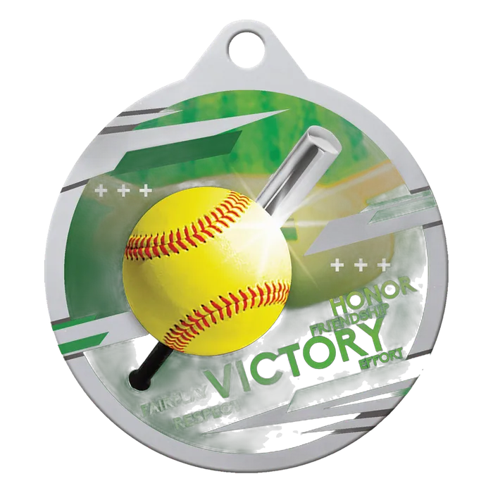 Softball Inspire Medal - Silver, 2"