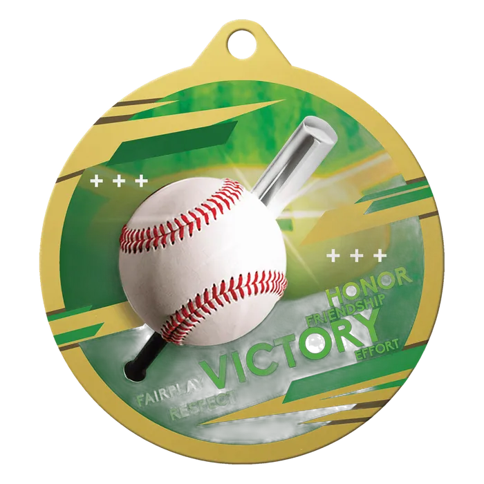 Baseball Inspire Medal - Gold, 2", Style SP850G
