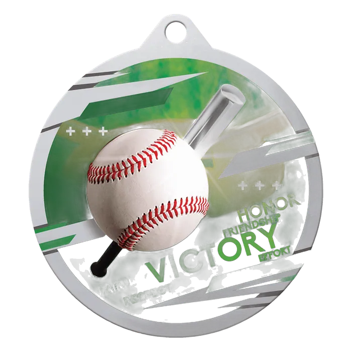 Baseball Inspire Medal - Silver, 2 3/4"