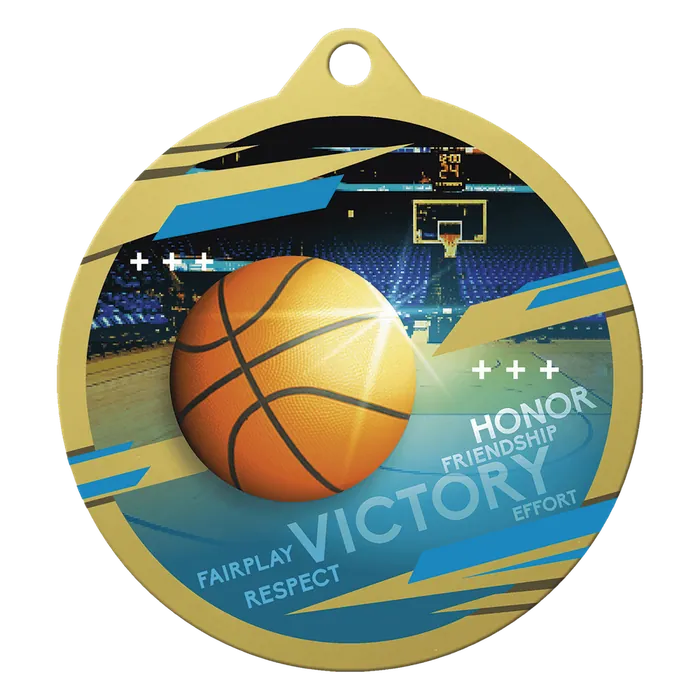 Basketball Inspire Medal - Gold, 2 3/4"