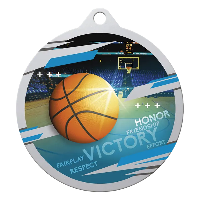 Basketball Inspire Medal - Silver, 2 3/4"